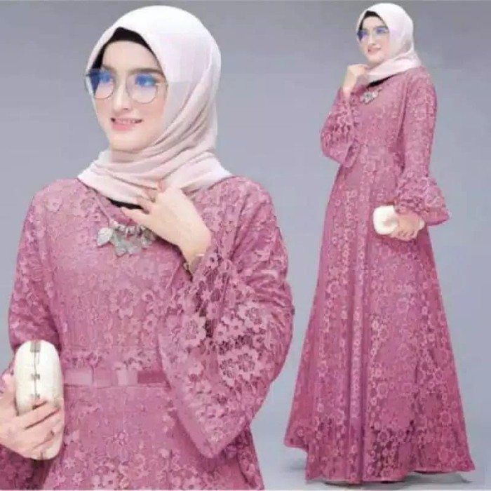 Maxi Yunita/Gamis Brukat/Gaun Pesta Mulismah