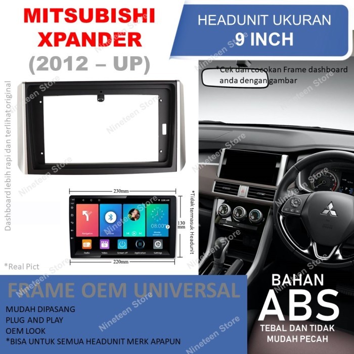 Frame Headunit Android 9 inch Untuk Mitsubishi Xpander dan New Livina