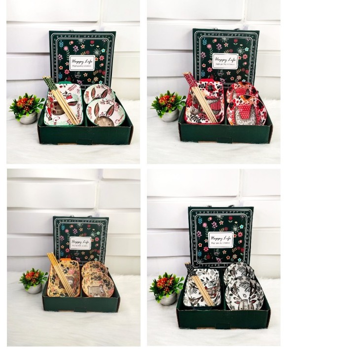 

[ HAMPERS AND SOUVENIR ] Cartoon Bunga Piring Set Premium/Hampers Plat