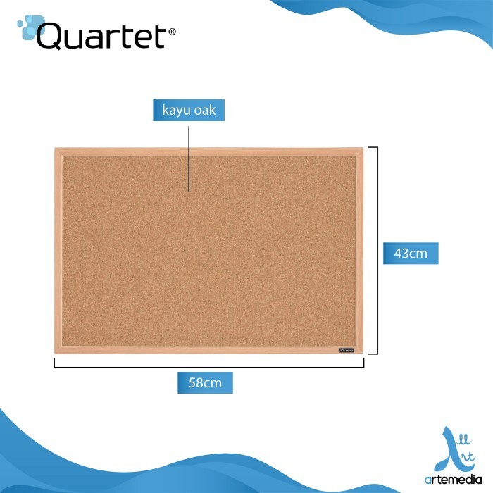 

Quartet Buletin Board - Papan Oak Cork Oakframe 17X23 Inch