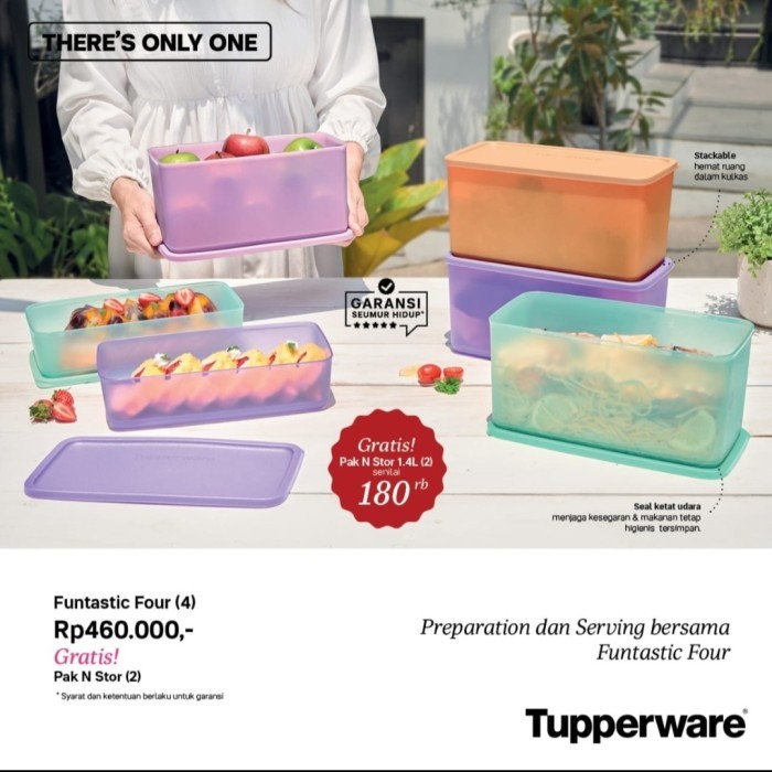 Tupperware fantastic four 4 pcs toples serba guna free pok N stor