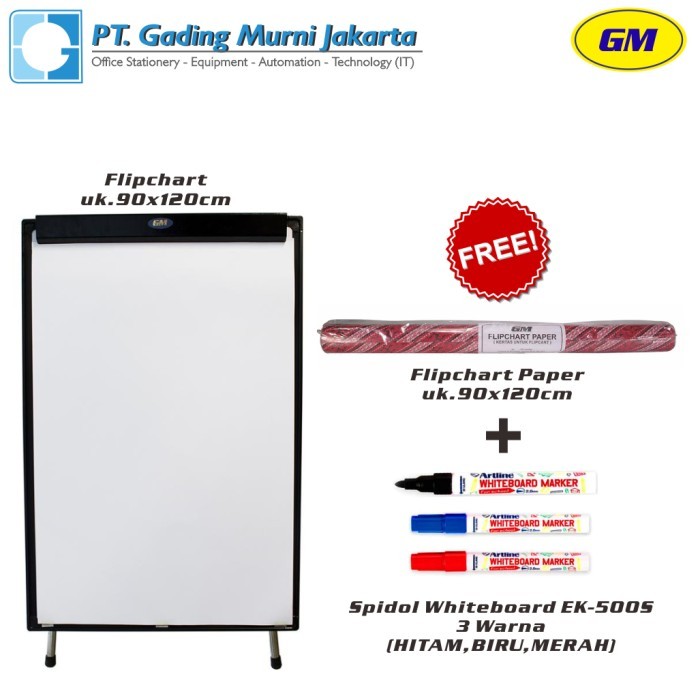 

Flipchart 90x120cm PROMO (Free kertas flipchart dan Spidol whiteboard)
