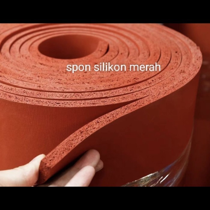 

rubber sponge silicone merah 8mm x 100cm x 100cm sponge lembaran