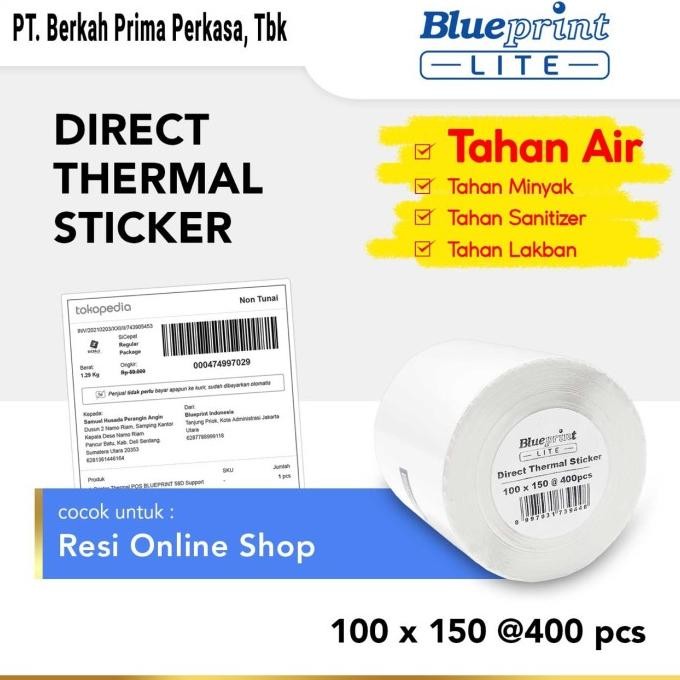 

Sale Kertas Thermal Stiker 100X150 Blueprint Lite Label 100 X 150 Mm 400Pcs