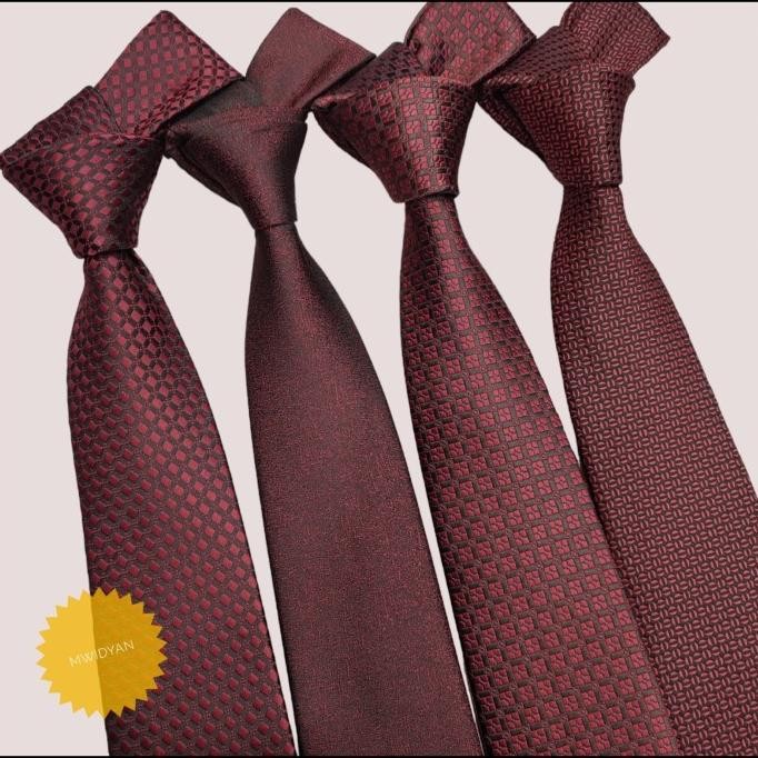 Sale Dasi Merah Deep Maroon Dasi Kantor Pria Dasi Import Merah Maroon