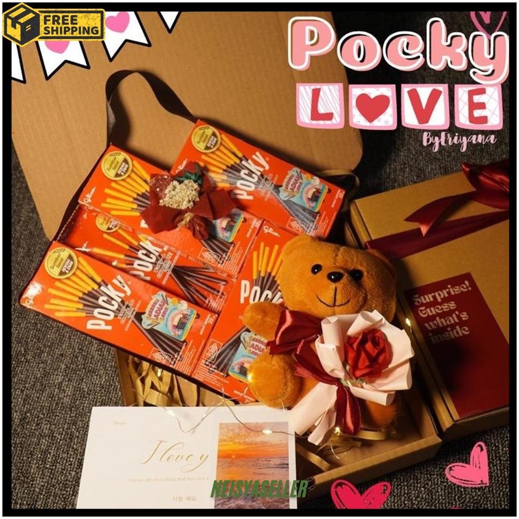 

Pocky Love Hampers Snack Box Kado Ulang Tahun Pacar Kado Valentine Gift Box Hampers Coklat Premium Hadiah Boneka Wisuda Anniversary Sempro Sahabat Hadiah Unik Cewek Cowok Siap Kirim
