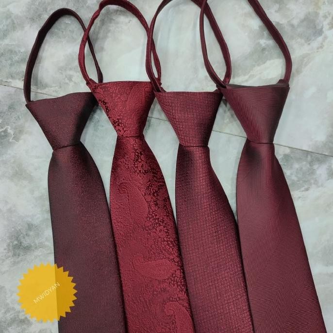 Grosir Dasi Instan Merah Maroon Dasi Deep Maroon Dasi Formal Pria Maroon Tua