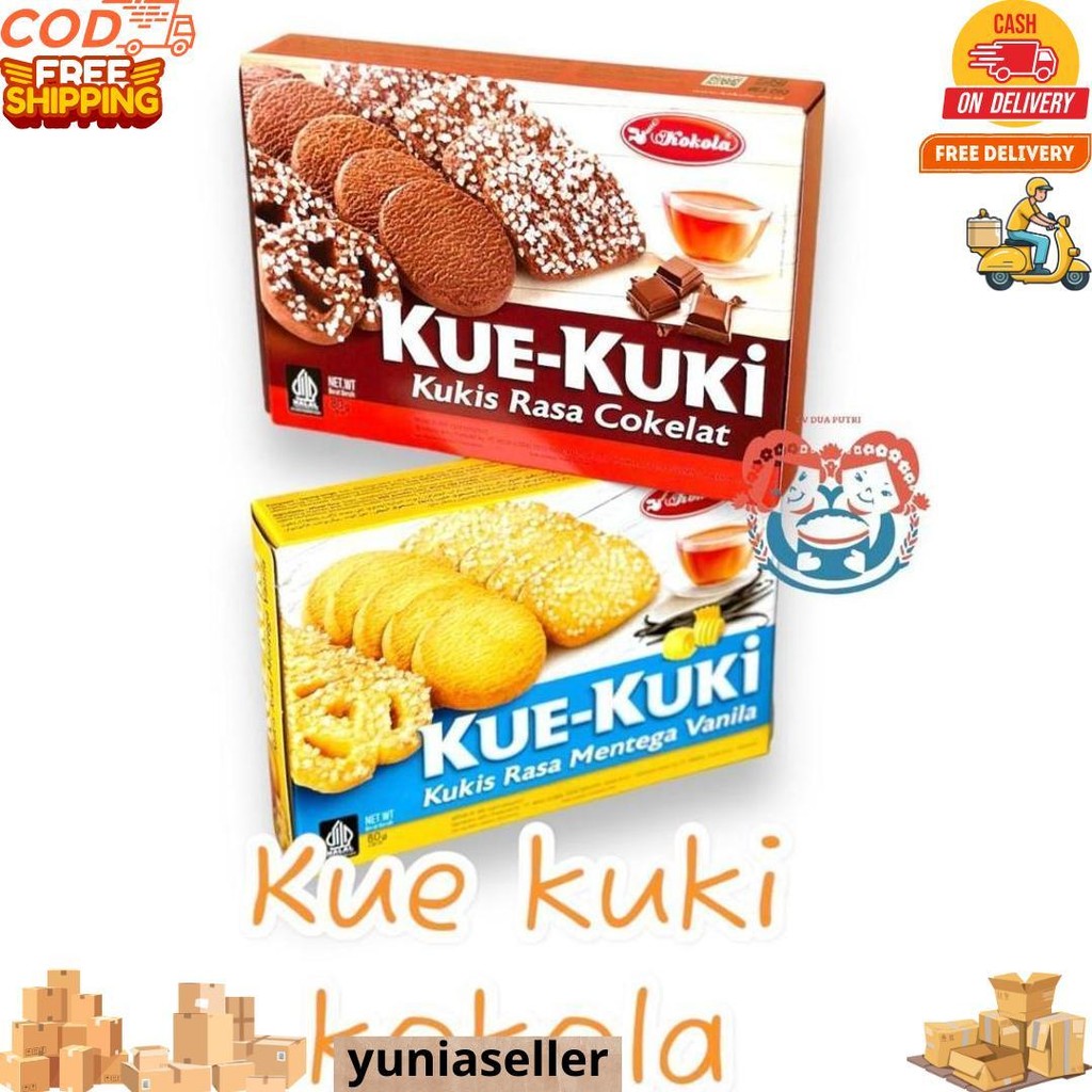 

Kokola Kukis Kue Kuki / Butter Vanila / Chocolate 80Gr / Hampers / Hajatan (1Dus Isi 24Pcs) D Sale