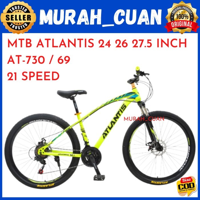 Sepeda Gunung 24 26 27.5 inch MTB ATLANTIS AT-730 AT-69 21 Speed
