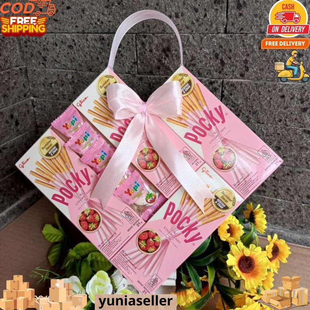 

[ Bisa Cod ] Pocky Love Strawbery + Yupi // Hampers // Kado // Hadiah // Pocky Viral D Promo Puncak