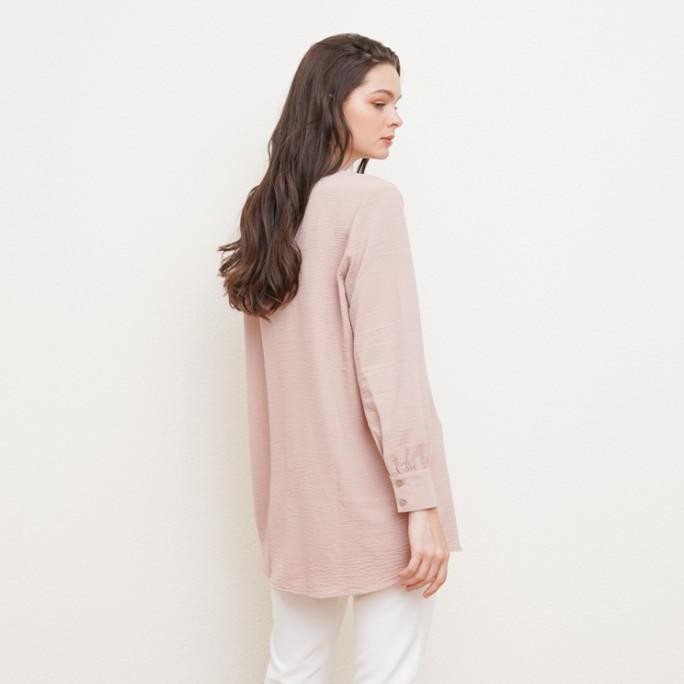Grosir Valino Ladies Tunik Leher Bulat Pink Wanita - D-Cdfg17-I5