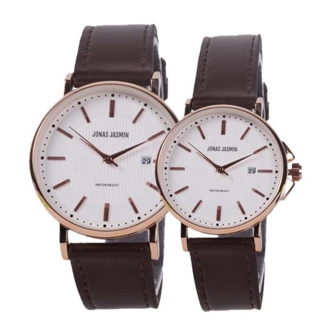 Murah Jam Tangan Couple Jonas Jasmin Jj3111M 3111 Rosegold Brownn Original