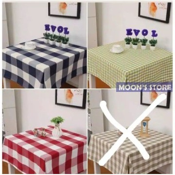 Baru Taplak Meja Makan Bahan Kain Katun Motif Kotak Kotak Aesthetic