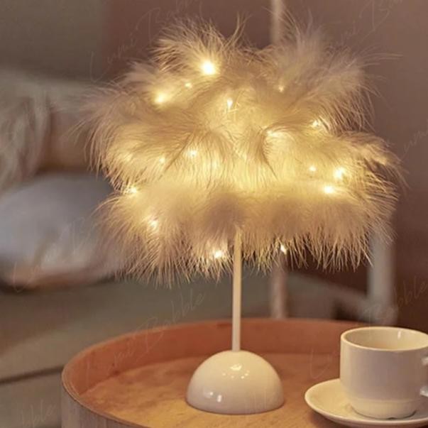 Murah Lampu Meja Aesthetic Bulu Led Lampu Hias Kamar Tidur Lampu Hias Ulang Tahun Romantis Lampu Bul