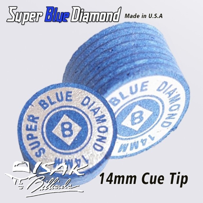 Super Blue Diamond Cue Tip - 14 mm - Billiard Tips
