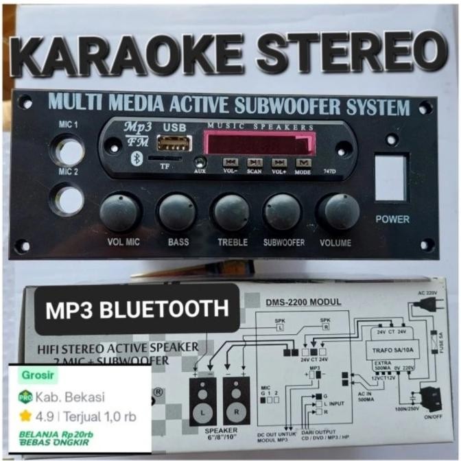 DMS 2200 KIT SPEAKER AKTIVE AKTIF DMS2200 KARAOKE MIC bluetooth bt