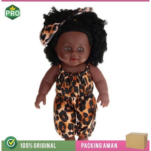 12INCH SIMULASI SILIKON LEMBUT VINYL PVC HITAM BAYI BONEKA FASHION