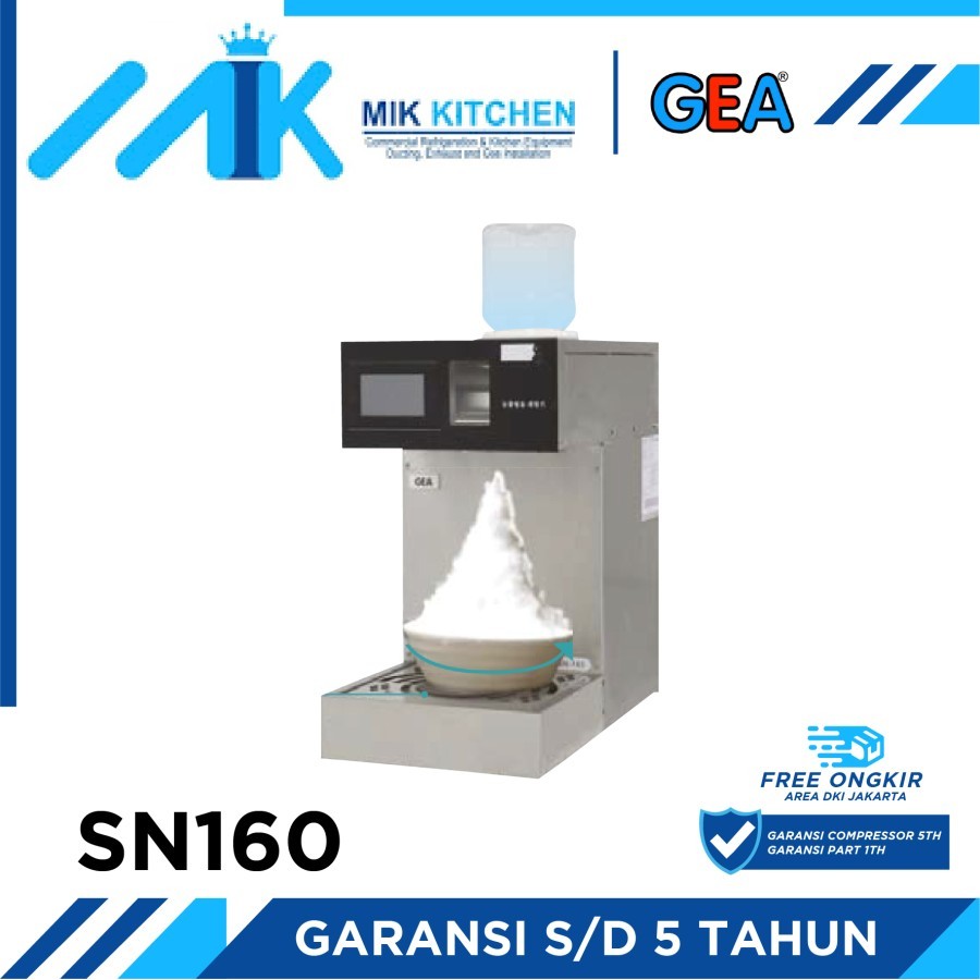 GEA SN160 Mesin Pembuat Es Salju 160 kg/Hari, Dimensi 370x660x870 mm, Garansi 1 Tahun