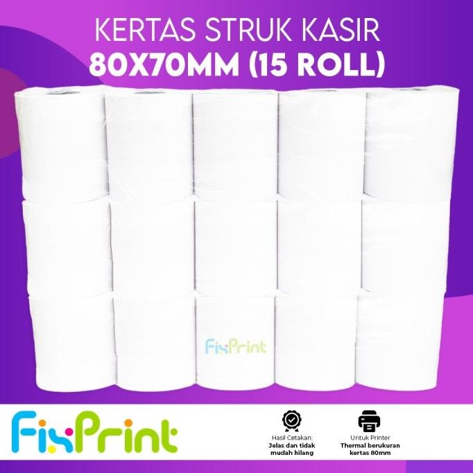 

Kertas Continous Paper Roll 80x80mm 80x70mm Kertas Struk Kasir 80x70mm 80x80mm EDC Thermal New
