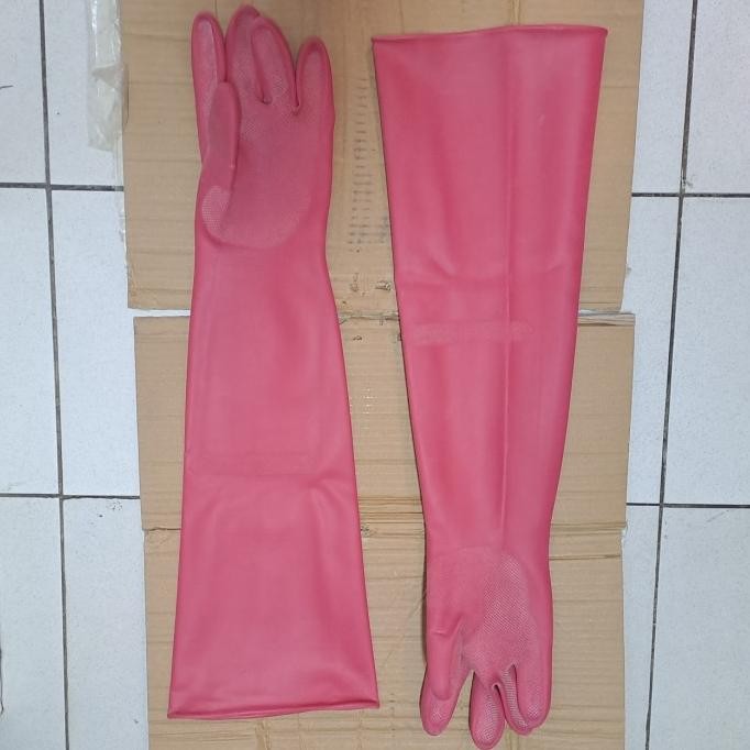 SARUNG TANGAN KARET PANJANG 28" / SARUNG TANGAN KARET KIMIA