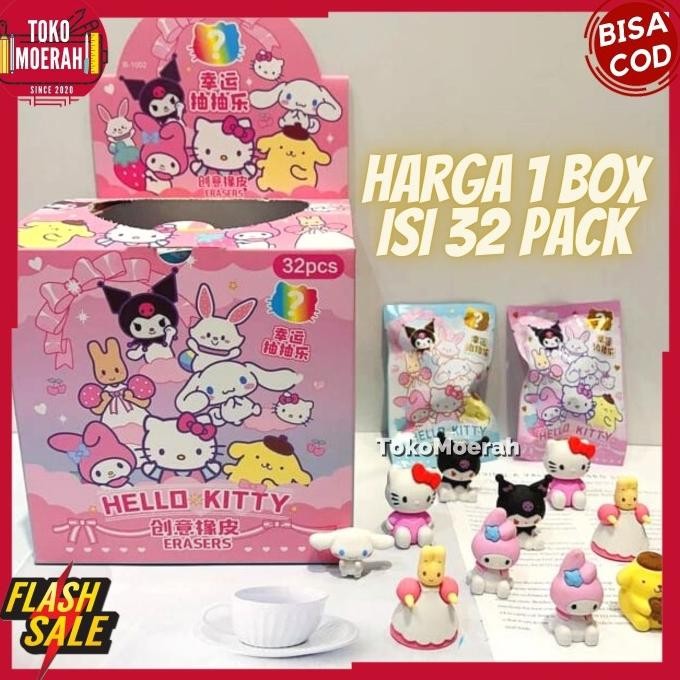 

PENGHAPUS SANRIO MISTERI 1 BOX 32 pcs PENGHAPUS LUCU SANRIO MYSTERY