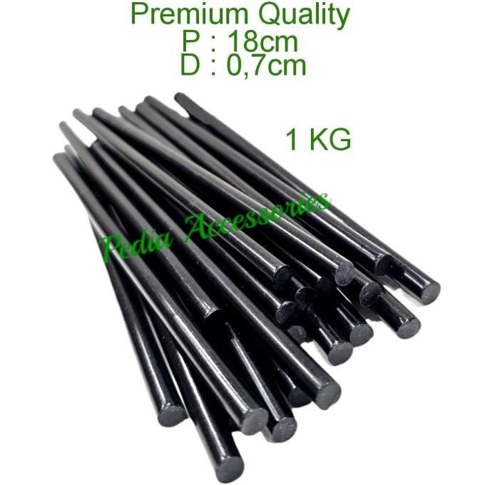 1KG HITAM Isi Lem Lilin Tembak GlueGun Kecil LemLilin Bakar 18cmx7mm