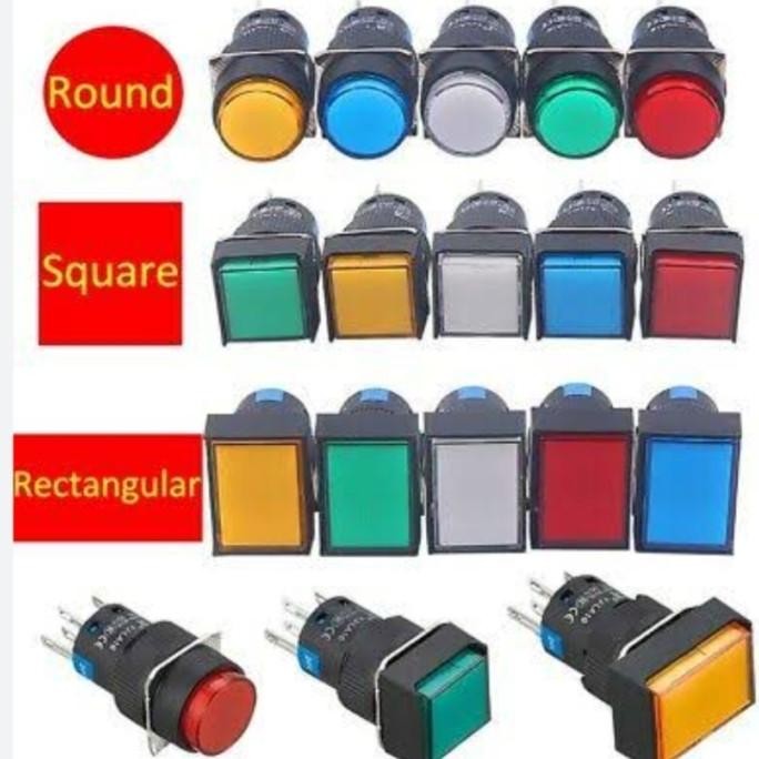 Promo TAB Push Button Lamp 16mm Spring Return LED 2NO+2NC COD