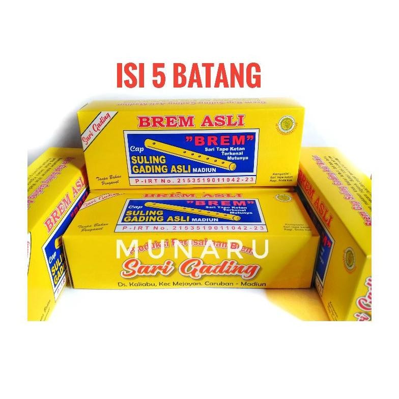 

NEW Brem Madiun isi 5 Cap Suling Gading MURAH BERKUALITAS