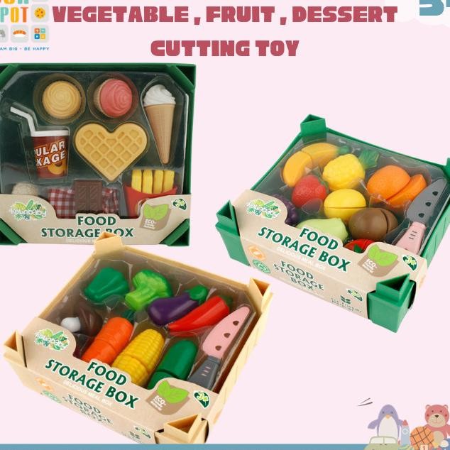 Vegetablefruitdeert Et Cutting Toy Pretend Play Mainan Maa
