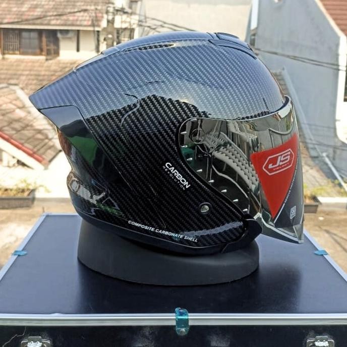 Helm Js Armor Motif Carbon Half Face / Helm Half Face / Helm Js Armor Marvinmelindo