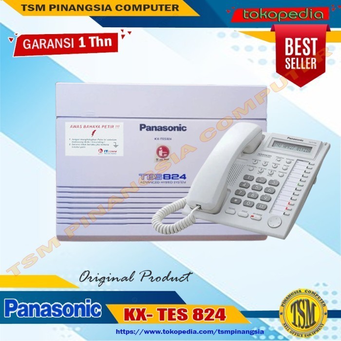 Pabx Panasonic KX-TEM824 / KX-TES 824 + Panasonic KX-T7730 Kapasitas 3 Line 8 Extension Barang Baru