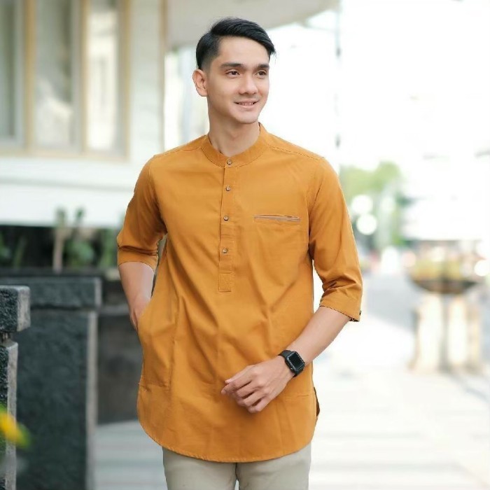 Baju Muslim Pria Premium Koko Kurta Rabbani Cotton Baby Canvas #Gratisongkir #Sale #Discount