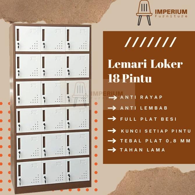 

BEBAS ONGKIR - Loker 18 Pintu / Loker Besi 18 Pintu / Lemari Loker / Loker Besi