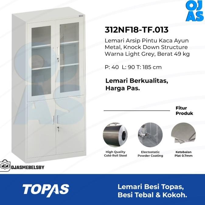 

TERBARU - Lemari arsip plat besi pintu kaca+plat swing TOPAS