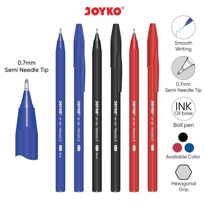 

[1 Pack / 12 Pulpen] Joyko Haruto-Z - Bp-387 - [3 Pilihan Warna]