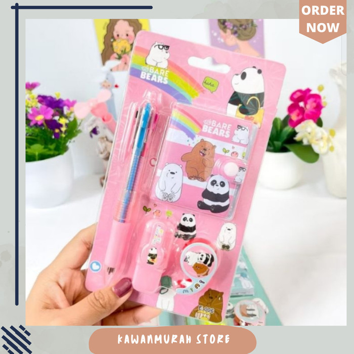 

Alat Tulis Set Bear Bears Lucu / Paket Alat Tulis / Pulpen Bear Bears