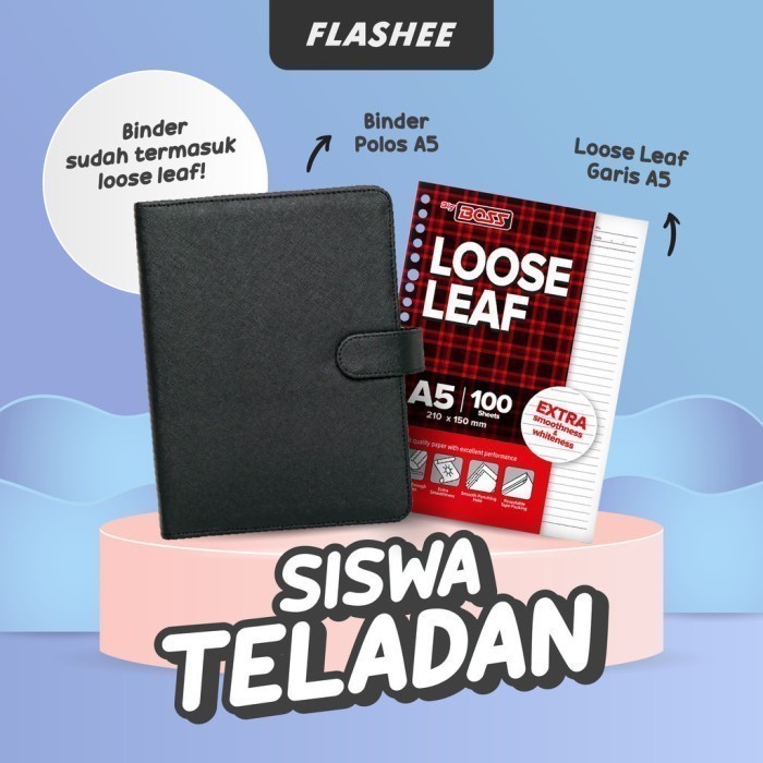 

Flashee Paket Binder A5 Set Sudah Termasuk Loose Leaf Isi 100 Lembar Paket Siswa Teladan Hemat