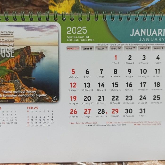 

Kalender Meja Terbaru 2025 Motivasi A0 903