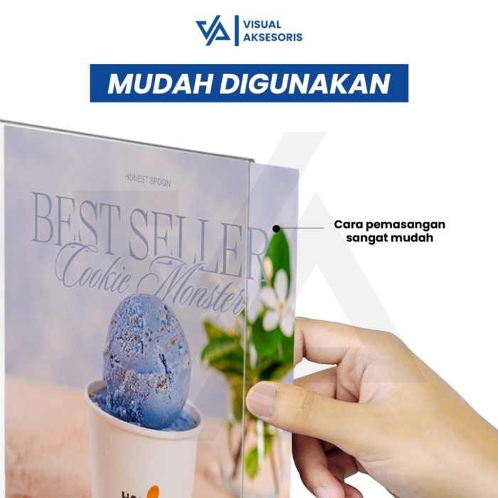 

Tempat Brosur Akrilik A4 2Mm Portrait 2 Sisi / Tent Holder / Tent Card Stand Acrylic