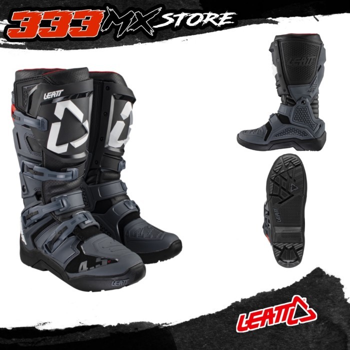 Dijamin Ok3- SEPATU LEATT ENDURO 4.5 BLACK GREY BOOTS ENDURO LEATT 4.5 ORI