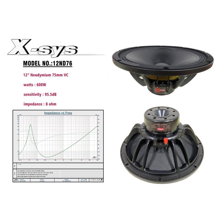 Komponen Speaker 12 Inch XSYS 12ND76 Original 600 Watt Magnet NEO