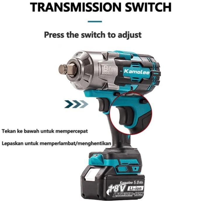 Impact Wrench Kamolee Brushless 3/4" 3100N.M( Cocok Untuk Tower Crane