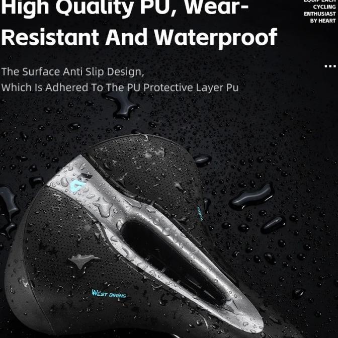 WEST BIKING SADEL SEPEDA LIPAT MTB GUNUNG GEL LEBAR EMPUK LUBANG HOLLOW