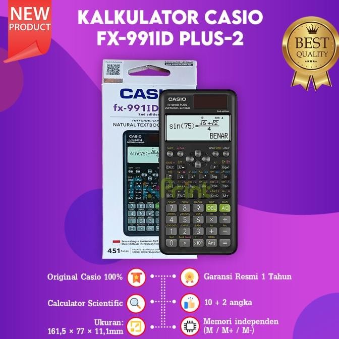 

Kalkulator Scientific FX 991ID PLUS-2 Casio Calculator Ilmiah Original