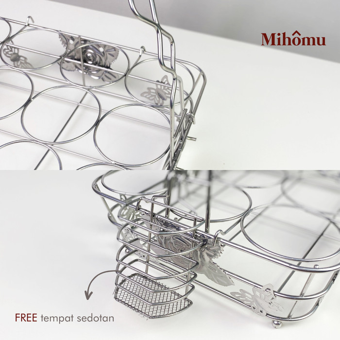 Keranjang Aqua Gelas/Rak Aqua Gelas Stainless Isi 12