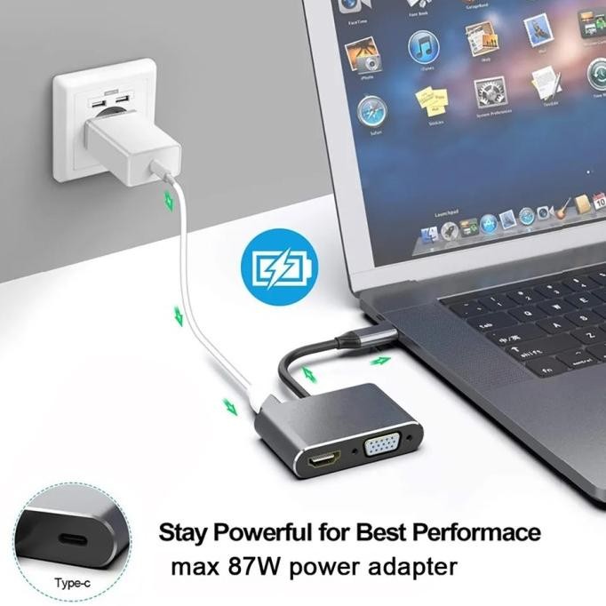 4 IN 1 TYPE C HUB HDMI - VGA - USB 3.0 - POWER DELIVERY NETLINE