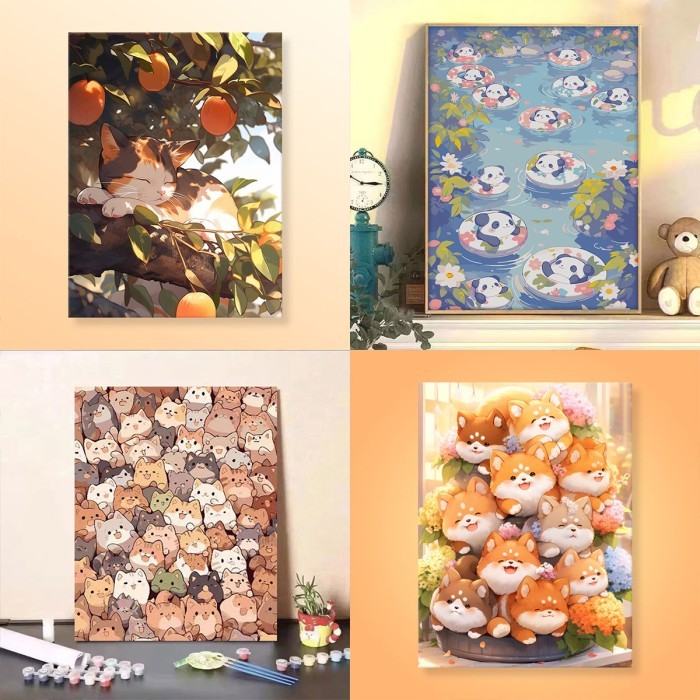 

DISKON DIY Painting By Numbers Kit Digital Oil Painting Canvas 30 x 40 Animal