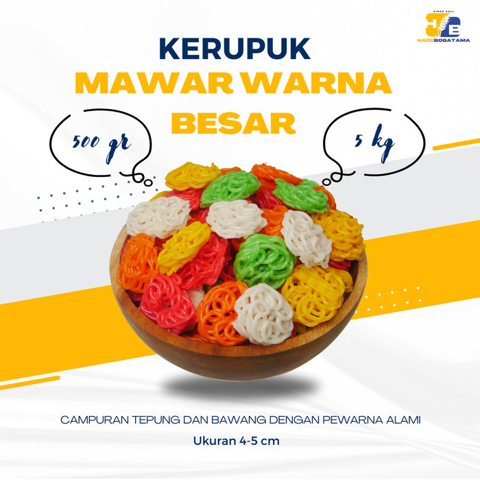 

SALE TERLARIS KERUPUK MAWAR WARNA BESAR 5 KG (BALL) READYY