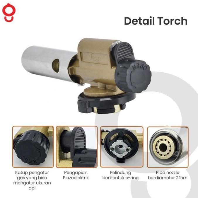 Terbaik Ganghan Gas Torch Portable | Soldering Brazing Welding Flame Gun M-60 Neo