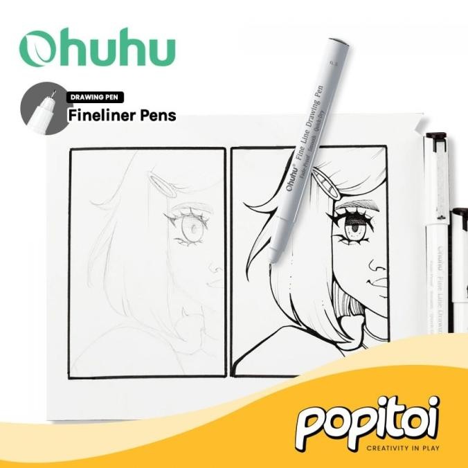 

HRG DISKON OHUHU Fineliner Drawing Pen 8 Set Pena Gambar Pulpen 0.5 0.1 0.2 0.3 1